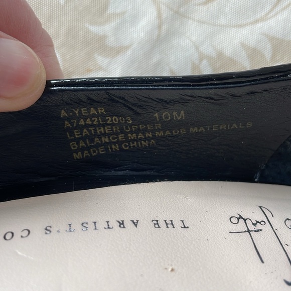 Franco Sarto shoes size 10 black patent leather wedge - Picture 8 of 10